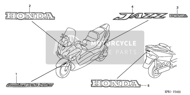 Honda NSS250 2001 Sticker 1 voor een 2001 Honda NSS250